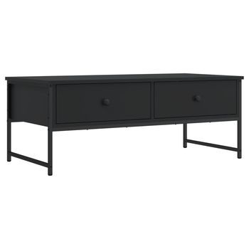 Mesa De Centro Madera De Ingeniería Negro 101x49x39,5 Cm
