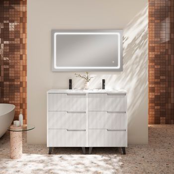 Mueble Ezio 120 Cm 6c, Blanco Mate. Pack Mueble + Lavabo.