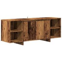 mueble de tv madera de ingenieria envejecida 130x35x50 cm vidaxl