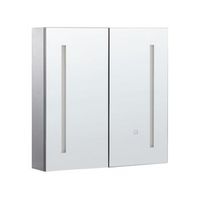 mueble de bano led con espejo 60 x 60 cm almacenaje minimalista moderno de pared 2 puertas 2 estantes negro chabunco