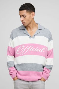 Jersey Oversize Estilo Polo De Punto Con Solapas, Pink