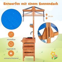 cocina de barro para ninos cocina infantil de madera con capota para sol regulable en altura 77 x 52 x 135 cm