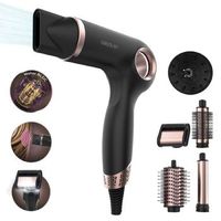 secador de pelo iones con 6 accesorios dryglam waves 6in1 sensor black 1400w 110000rpm cecotec