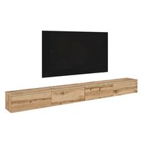 mueble de tv lowboard d 300 cm mueble de television mueble de salon iluminacion led incluida color wotan
