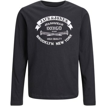 Jack & Jones Camiseta manga larga 12237416 JJEJEANS TEE LS O-NECK 23/24 NOOS JNR BLACK para niño