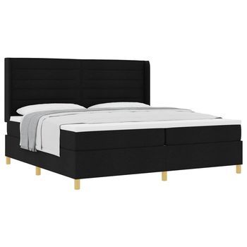 Cama Tapizada 203x203x128 Cm Madera - Negro