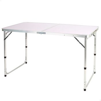 Mesa Plegable Camping Aktive, Ajustable 60-70 Cm, 62x8x63 Cm, Plateado