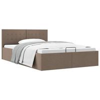 cama doble  cama para adultos  cama canape hidraulica con almacenaje tela taupe 120x200 cm