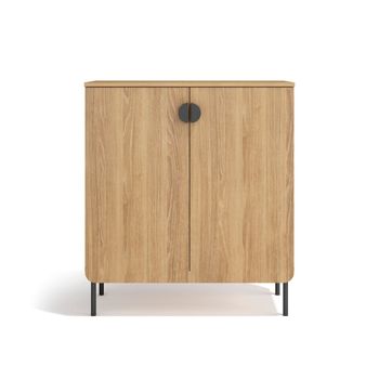 Mueble almacenaje zapatero roble dorado 90x80x34 cm