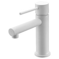 grifo monomando lavabo blanco mate en laton y zama con cartucho ceramico 25 mm