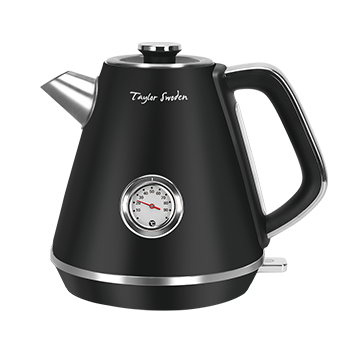 Taylor Swoden Aladin - Hervidor de agua eléctrico, 2200W, inalámbrico, diseño retro, 1,7 litros, acero inoxidable, apagado automático, ventana para visualizar la temperatura.