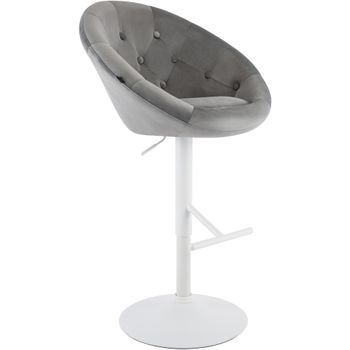 Taburete De Bar London De Terciopelo Gris 57x65x66 Cm Clp