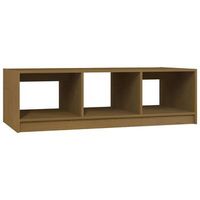 mesa de cafe - mesa de centro de madera maciza pino marron miel 110x50x34 cm