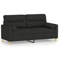 sofa de 2 plazas con cojines tela negro 140 cm vidaxl