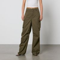 good american baggy cotton-blend canvas cargo trousers - us 12uk 16