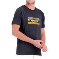 new balance camiseta t-shirt l noir avec accents jaunes para hombre