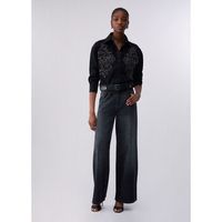 liu jo jeans jeans flare con cinturon para mujer