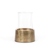 portavelas croco con cristal - laton - l