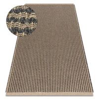 alfombra jute 3650 negro  beige lineas - yute tejido plano flecos 200x290 cm
