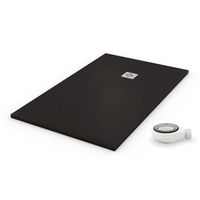 plato de ducha natural negro - 90x130cm - resina con cargas minerales