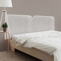 dhome cabecero marron curvo tapizado en pana 190cm dual con patas altura 125cm para pared acustico absorbente cabezal cama dormitorio marron 190cm dual