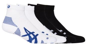 2 pares de calcetines asics cushion run quarter blanco negro
