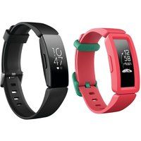 fitbit inspire hr fitness tracker  ace 2 kids fitness tracker bundle - black  watermelon black