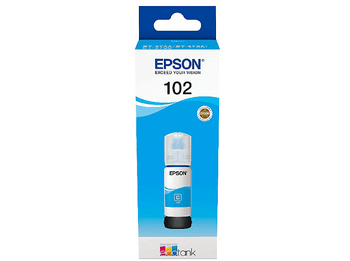 Botella de tinta - Epson 102 EcoTank, Compatible con ET-2856 / ET-3850, 70 ml, Cian