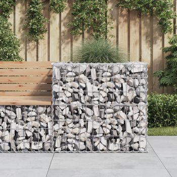 Cesta De Gaviones | Gavión Para Piedras | Gavión Decorativo Hierro Galvanizado Color Plateado 70x70x65 Cm Cfw577146