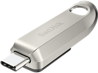 memoria usb 256gb - sandisk ultra luxe type-c 32 hasta 400 mbs compatible smartphones metalico plata