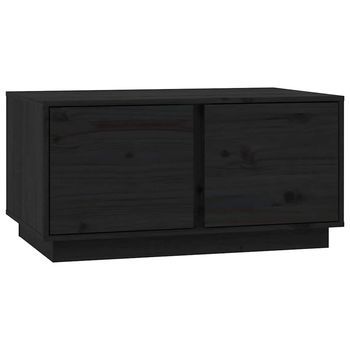 Mesa De Centro Madera Maciza De Pino Negro 80x50x40 Cm Vidaxl