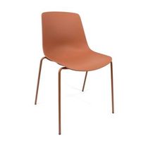 silla en polipropileno y metal - asiento de diseno ideal para comedor y cocina - 55 x 82 x 51 cm - color marron