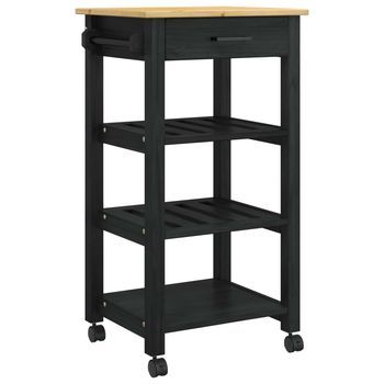 Carro De Cocina Monza Negro 48 X 40 X 88,5 Cm Vidaxl