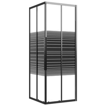 Cabina De Ducha A Rayas Esg Negra 80x80x180 Cm Vidaxl