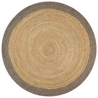 alfombra hecha a mano de yute con borde gris 150 cm vidaxl