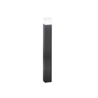 torre - bolardo de jardin con 1 bombilla e27 max 20 w ip54 aluminio pintado bolardo para exterior color antracita altura 90 cm - perenz