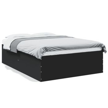 Estructura De Cama Madera De Ingeniería Negra 120x190 Cm Vidaxl