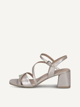 CAPRICE Heeled sandal, metallic, made of Leather with Trapeze heel, Size 36