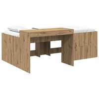 cama alta para ninos con escritorio roble artisan 80 x 200 cm vidaxl