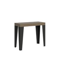 mesa consola extensible 90x40196 cm flame small premium gris paloma