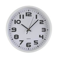 reloj de pared en plastico blanco