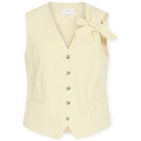 vila blusa alara vest - pastel yellow para mujer