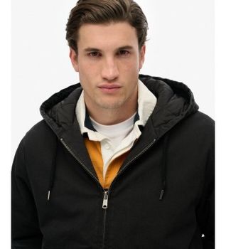 Superdry para hombre. M5012234A Chaqueta Canvas Surplus Hooded negro (M), Casual, Algodón