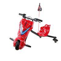 triciclo drift infantil de 3 ruedas con pantalla lcd motor 250 w y autonomia de 20 km color negro - rojo