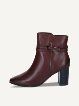 CAPRICE Bootie, red, made of Leather with Block heel, Size 38