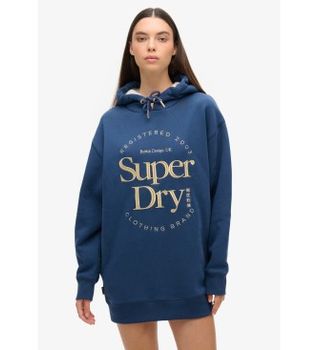 Superdry para mujer. W8011756A Vestido con capucha y logotipo metalizado Luxe
azul (XXS/XS), Casual, Algodón, Manga larga, Sostenible
