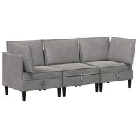 juego de muebles de salon 3 uds gris claro terciopelo vidaxl