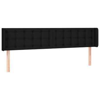 Cabecero Cama | Panel De Cabecera De Tela Negro 163x16x78/88 Cm