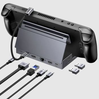Estación de acoplamiento UGREEN 9-en-1 para Steam Deck PD100W 4K@120Hz RJ45 10Gbps SD3.0 para Steam Deck Rog Ally X Legi