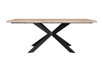 Mesa de comedor tapa 36 mm de grosor color roble estructura metalica